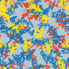 UFO camouflage of various shades of blue, yellow and red colors