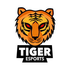 Tiger esports logo concept vector illustration on white background.