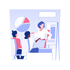 Meet stakeholders isolated concept vector illustration. Business analyst talking with stakeholders, IT company, branding strategy development, collaboration process vector concept.