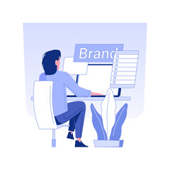 Branding concept isolated concept vector illustration. Graphic designer creating logo for new business startup, IT company specialist, branding development, UI design vector concept.