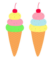 Set ice cream vector illustration