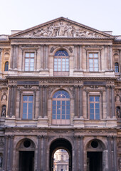 Ancient facade of the Louvre in Paris