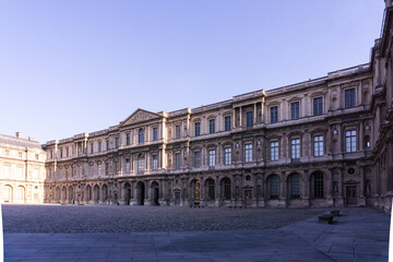 Fototapeta na wymiar Ancient courtyard of the Louvre in Paris