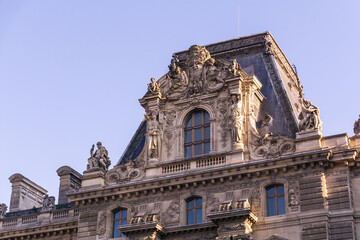 Fototapeta na wymiar Ancient facade of the Louvre in Paris