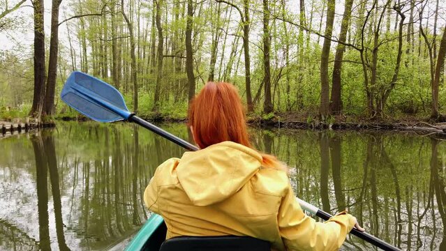 Kayak Tour with Ginger Girl Paddling through Beautiful German Nature
