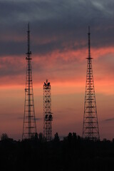 Twin towers on the sunset