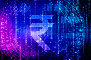 2D rendering illustration Rupee currency
