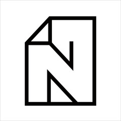 Creative Outline Initial Letter N Logo Design Template Vector Illustrations