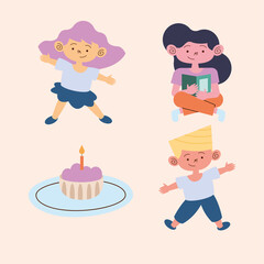 three little kids characters