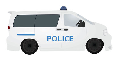 Police van isolated. vector illustration