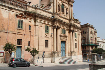 Fototapeta na wymiar baroque church (Collegio di Maria Addolorata) in ragusa in sicily (italy) 