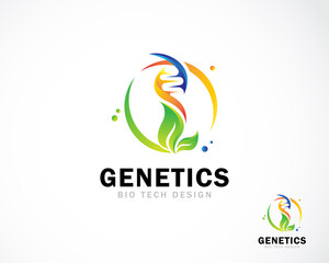 genetics logo creative nature color gradient science DNA logo