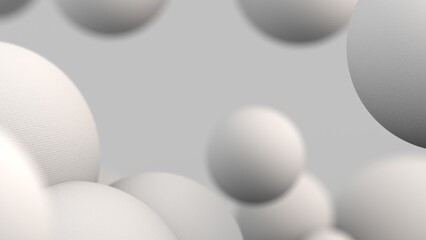 An image of white balls spread out randomly.