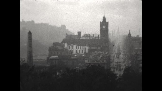 Edinburgh From Calton Hill 1934 - Edinburgh, Scotland viewed from Calton Hill in 1934.