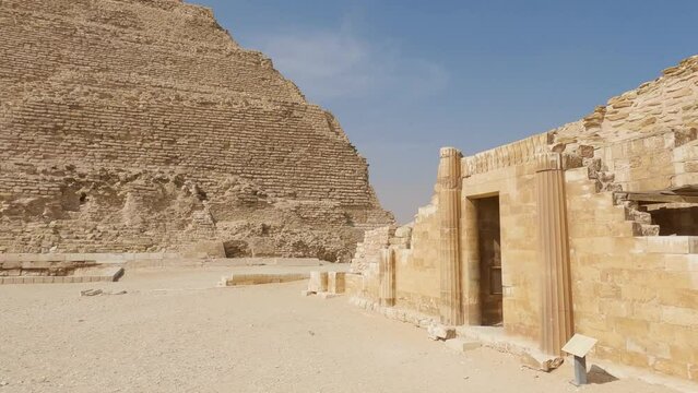 Ruins of the the stepped Pyramid of Djoser at Saqqara, Egypt ancient civilisation
