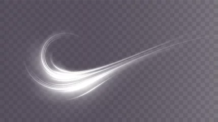 Fotobehang Light white Twirl. Curve light effect of white line. Luminous white circle. Light white pedistal, podium, platform, table. Vector PNG. Vector illustration   © Sergey