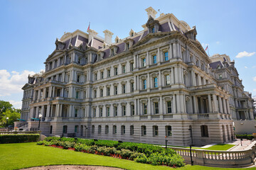 Eisenhower Executive Office Building in Washington, D.C., USA. The State, War and Navy Building is a U.S. government building in the capital of the United States. - obrazy, fototapety, plakaty