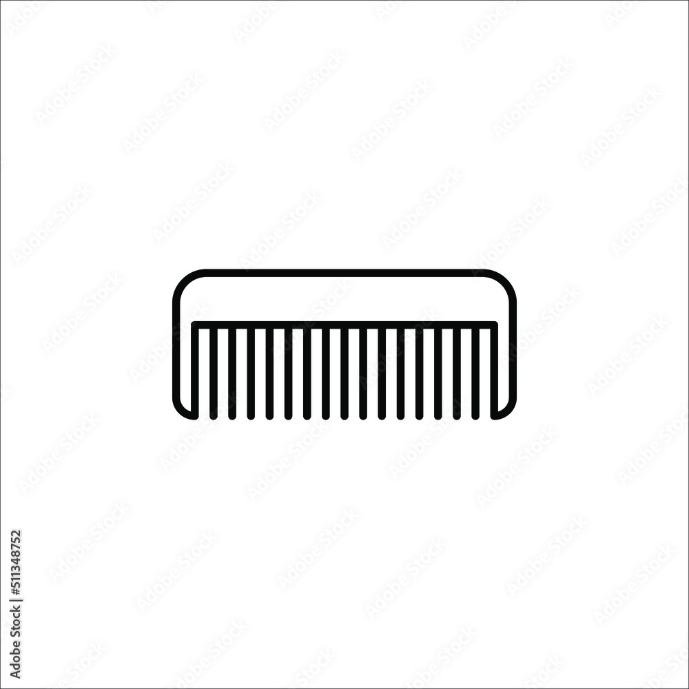 Poster comb icon vector design logo element. comb of beauty, hair stylist, fashion, salon women in comb ill