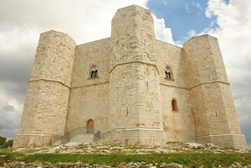 Fototapeta na wymiar Castel del Monte situated on a hill in Andria in the Apulia region of southeast Italy.