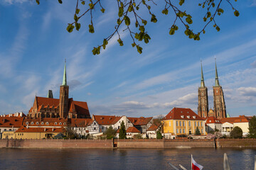 View of ancient Cathedral of St John Baptist in Wroclaw