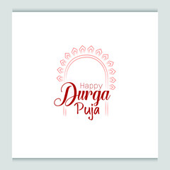 Happy Durga Puja Festival Celebration Background Template Design