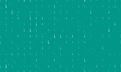 Seamless background pattern of evenly spaced white gyroscooters of different sizes and opacity. Vector illustration on teal background with stars