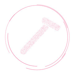 The mens razor symbol filled with pink dots. Pointillism style. Vector illustration on white background