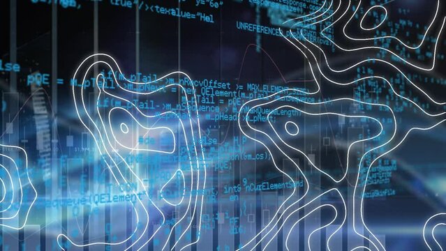 Animation of isohypses over data processing and graphs