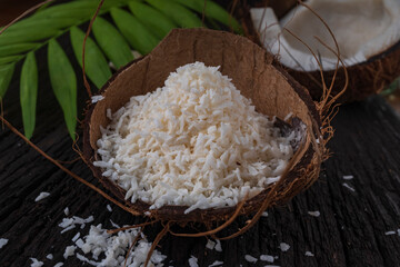 Coconut milk and coconut flakes are tropical foods
