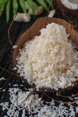 Coconut milk and coconut flakes are tropical foods