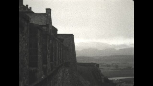Walls of Stirling Castle 1934 - Viewing the exterior walls of Stirling Castle in 1934. 