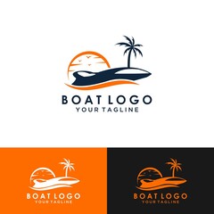 Boat Logo Design Template Vector Graphic Branding Element.