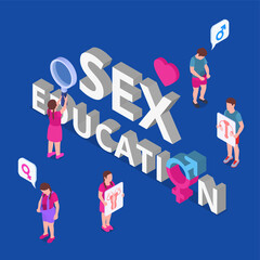 Sex Education Isometric Concept