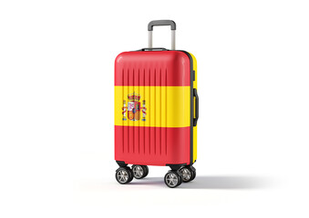 Travel suitcase with the flag of Spain