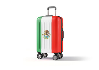 Travel suitcase with the flag of Mexico