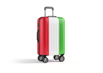 Travel suitcase with the flag of Italy