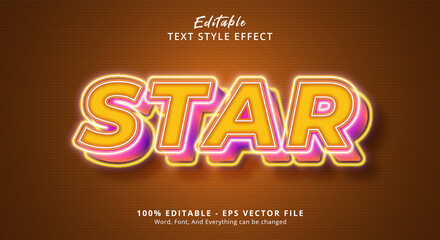 Star Text Style Effect, Editable Text Effect