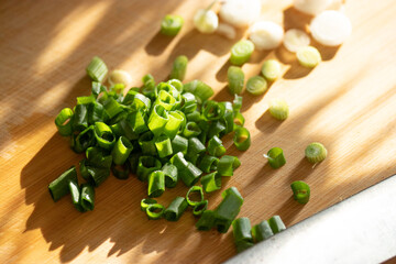 Geschnittene Frühlingszwiebeln