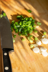 Geschnittenen Frühlingszwiebeln