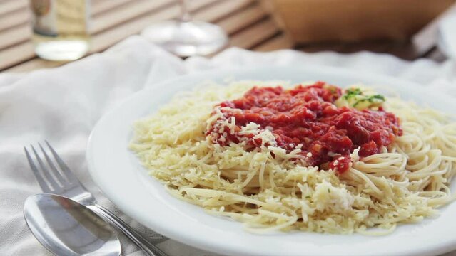 Serving Pasta with Sauce
