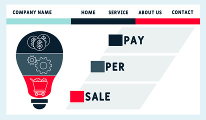 PPS - Pay Per Sale acronym. business concept background.  vector illustration concept with keywords and icons. lettering illustration with icons for web banner, flyer, landing pag
