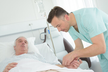 man having blood test