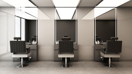 Barber shop Modern and Loft design - 3D render