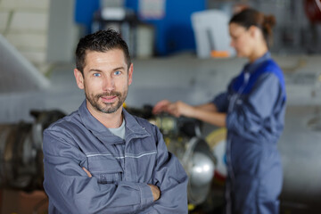 portrait of modern aircraft engineer