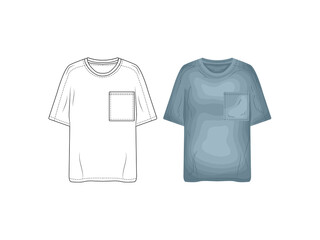 Naklejka premium fashion product catalog uniforms mockup sketch vector illustration clothing silhouette icon model up