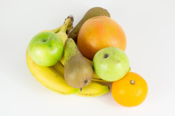 exotic fruits on white surface