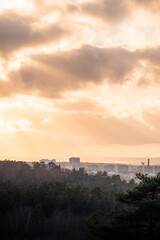 sunset over the city