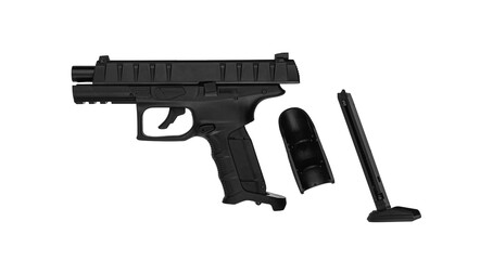 Air gun. Modern pneumatic weapon for air soft, sports and entertainment. A dummy, a copy of a real...