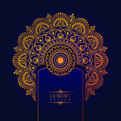 Golden Luxury Geometric Mandala Design vector, Creative Ornamental Decorative Pattern