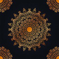 Golden Luxury Geometric Mandala Design vector, Creative Ornamental Decorative Pattern